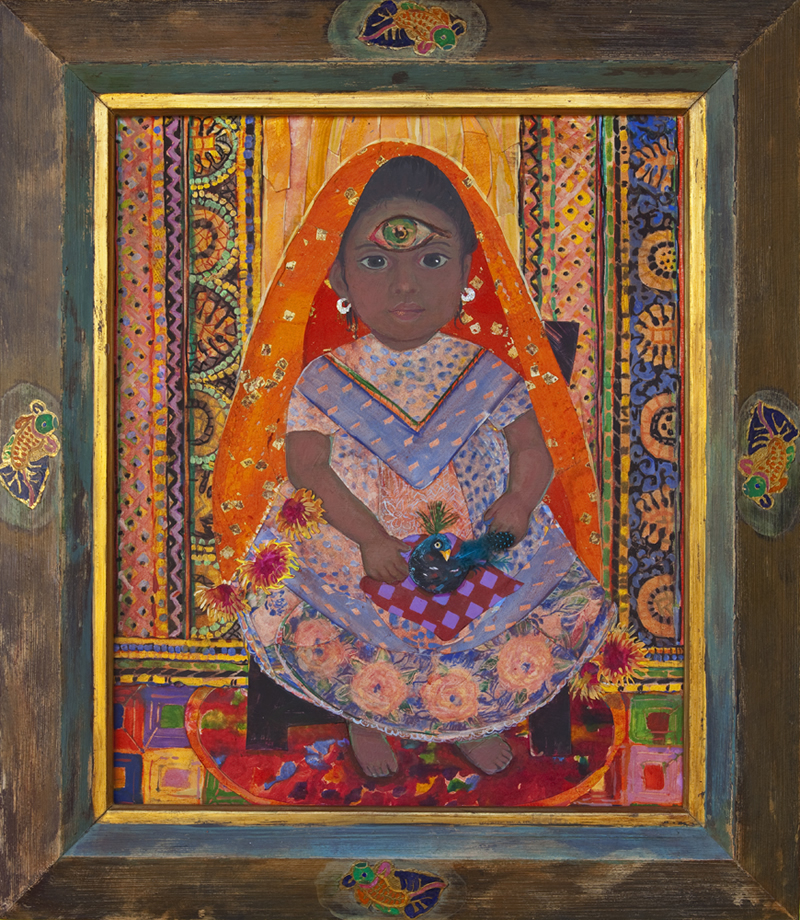 Seated Indian Girl with Bird